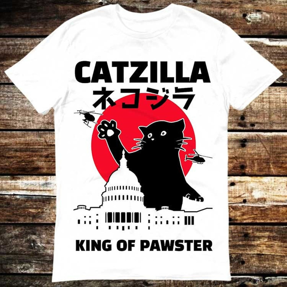 Catzilla King Of Pawster Paws Cat Kitten Pet Lover T Shirt